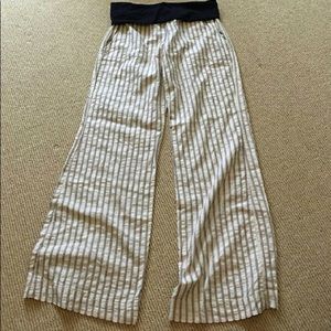 Fold over striped Anthropologie pants